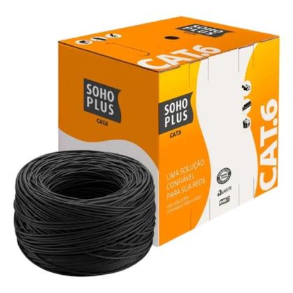 Imagem de Cabo De Rede Furukawa Soho Plus Utp Cat6E 4 P X 24 Awg Cmx 300Mts Preto