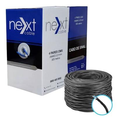Imagem de Cabo De Rede Internet Cftv Cat5 Rj45 Com Nfe 300 Mts Preto