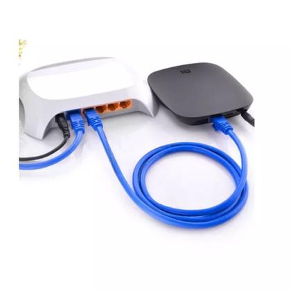 Imagem de Cabo De Rede Lan Internet Rj45 Cat5 Azul 5 Metros