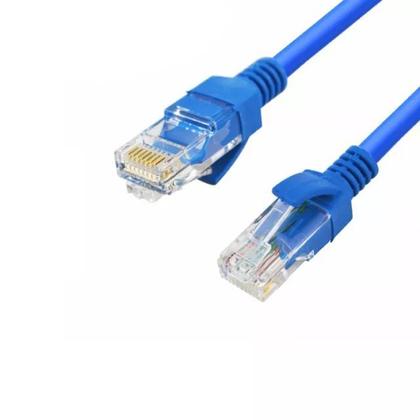 Imagem de Cabo De Rede Lan Internet Rj45 Cat5 Azul 5 Metros