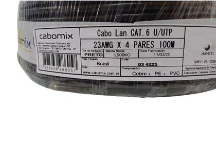 Imagem de Cabo De Rede Patch Cord 40m Cat6 100% Cobre Preto Crimpado