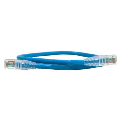 Imagem de Cabo de Rede Patch Cord 50cm Cat5e 100% Cobre Azul Crimpado Lan Utp Ethernet