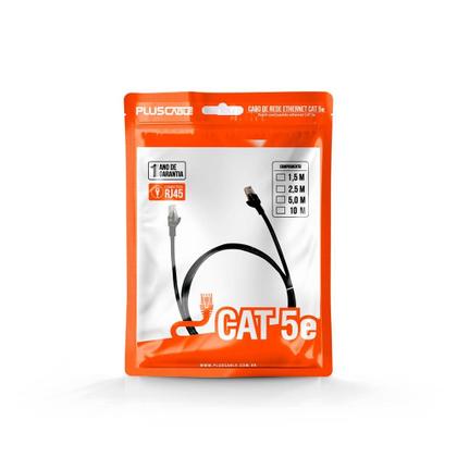 Imagem de Cabo de Rede Patch Cord CAT.5e Plus Cable,10m, Preto - PC-ETHU100BK