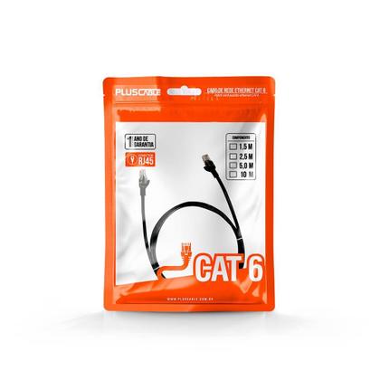 Imagem de Cabo de Rede Patch Cord CAT.6 Plus Cable,1.5m, Preto - PC-ETH6U15BK