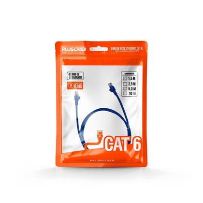 Imagem de Cabo de Rede Patch Cord CAT.6 Plus Cable,2.5m, Azul - PC-ETH6U25BL