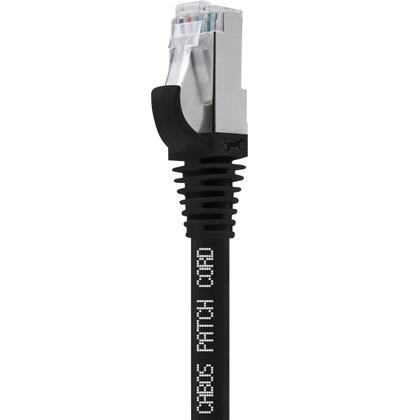 Imagem de Cabo de Rede Patch Cord Cat5e 100% Cobre Blindado Preto 2 Metros Ethernet