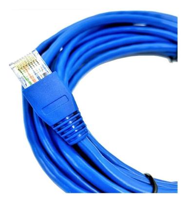 Imagem de Cabo de Rede Patch Cord Cat5e 30 metros RJ45 Crimpado Ethernet para Modem Computador Roteador Azul