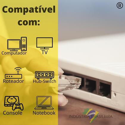 Imagem de Cabo de Rede Patch Cord Cat5e CCA Amarelo 3 Metros para Ethernet