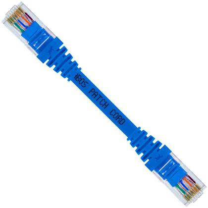 Imagem de Cabo de Rede Patch Cord Cat5e CCA Azul 15 centímetros