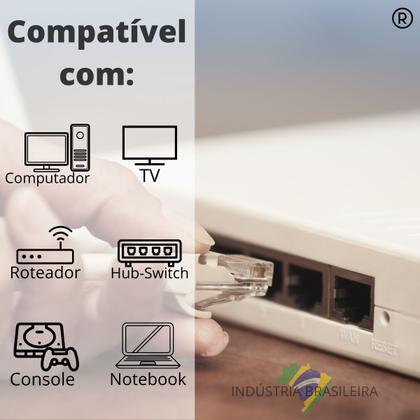 Imagem de Cabo de Rede Patch Cord Cat5e CCA Branco 30 centímetros