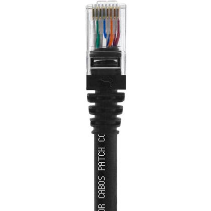 Imagem de Cabo de Rede Patch Cord Cat5e CCA Preto 1 Metro Alta Velocidade