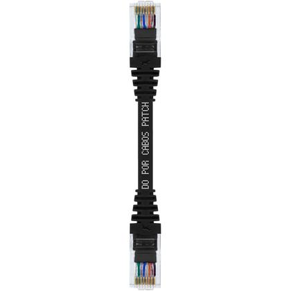 Imagem de Cabo de Rede Patch Cord Cat5e CCA Preto 15 centímetros Curto