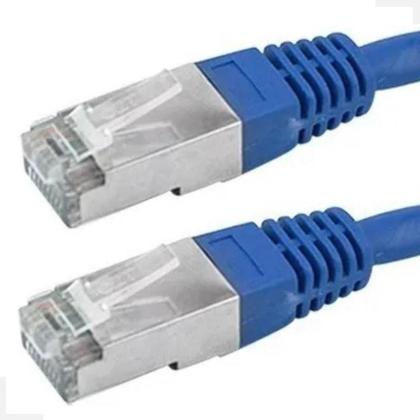 Imagem de Cabo De Rede Patch Cord Cat5E Ftp Blindado 5 Metros Azul