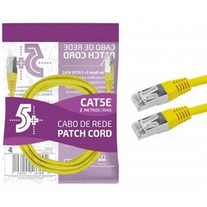 Imagem de Cabo De Rede Patch Cord Cat5E Ftp Blindado Gigabit 2M -Amarelo