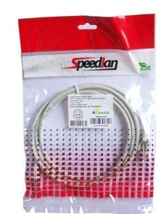 Imagem de Cabo de Rede Patch Cord Cat5e RJ45M/RJ45M Speedlan 2 metros Cinza