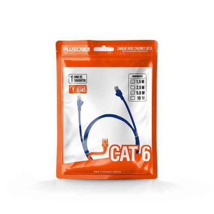 Imagem de CABO DE REDE PATCH CORD CAT6 5m AZUL PC-ETH6U50BL PLUS CABLE