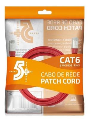 Imagem de Cabo De Rede Patch Cord Cat6 Ftp Blindado Giga 2M Vermelho