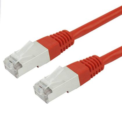 Imagem de Cabo de rede patch cord cat6 ftp blindado gigabit- 2m - vermelho 5+