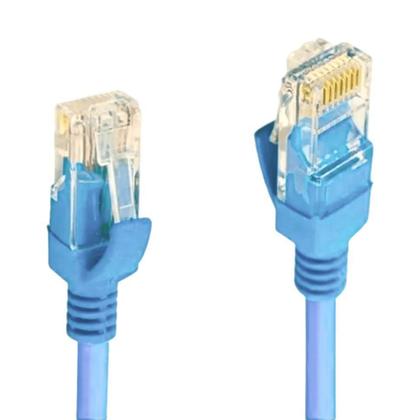 Imagem de Cabo de rede patch cord flexível rj-45 cat-6 2 metros azul - TOMATE