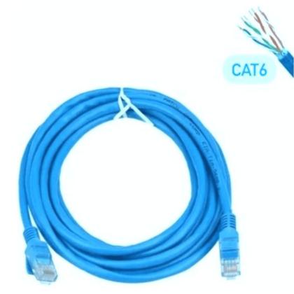 Imagem de Cabo De Rede Patch Cord Flexivel Rj-45 Cat-6 3 Metros Azul