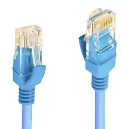 Imagem de Cabo De Rede Patch Cord Flexivel Rj-45 Cat-6 3 Metros Azul