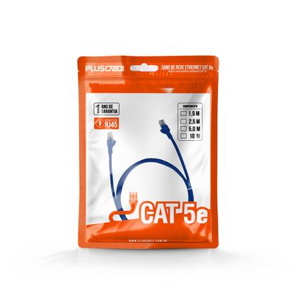 Imagem de Cabo de Rede Patch Cord Plus Cable Cat.5E 2,5M Azul Gigabit