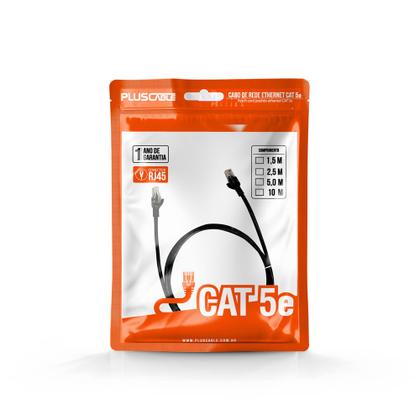 Imagem de Cabo de Rede Patch Cord Plus Cable Cat.5E 2,5M Preto Gigabit