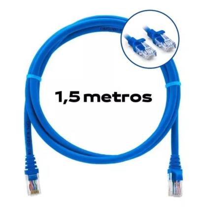 Imagem de Cabo De Rede Patch Cord Rj45 Cat 6, 1.5 Metros, Azul - Plus Cable Pc-Eth6u15bl