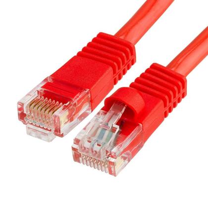 Imagem de Cabo De Rede Patch Cord Rj45 Cat5E Vermelho 1,5M Data Conect