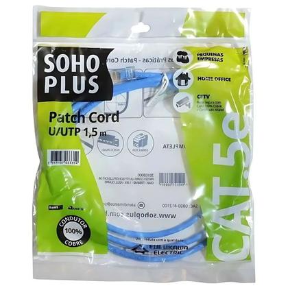 Imagem de Cabo de rede patch cord utp cat5e 1.5m azul soho plus furukawa 35104003