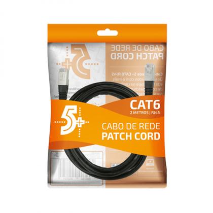 Imagem de Cabo de Rede RJ45 CAT6 Patch Cord 2 Metros Preto 0181086