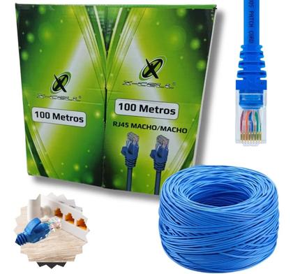 Imagem de Cabo De Rede XC-CR-100M Cat5e Internet Lan RJ45 Cat5e Xcell