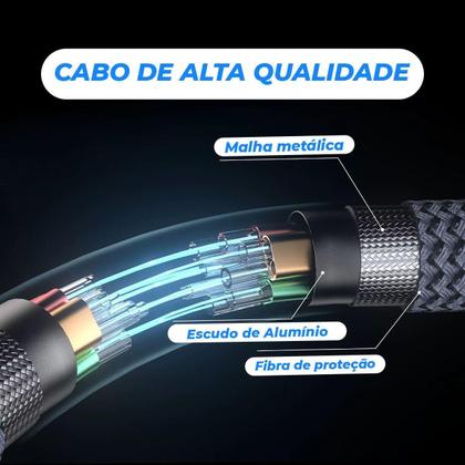 Imagem de Cabo Displayport 1.2 4K 144Hz Adaptador Dp Blindado 3,0M 3D