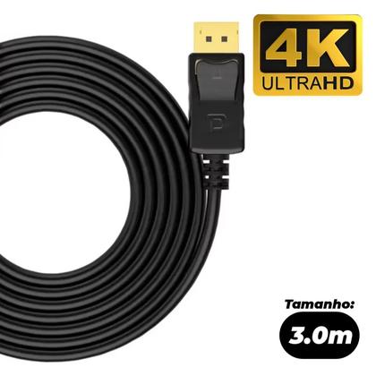 Imagem de Cabo DisplayPort 1.2 4K 144Hz Adaptador DP Blindado 3m 3D