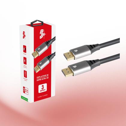 Imagem de Cabo Displayport 1.4 8K HDR 3m Profissional 5 Conectores Ouro e Metal 0187500