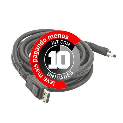 Imagem de Cabo Displayport 8K - 2 Metros 120Hz - Kit Com 10