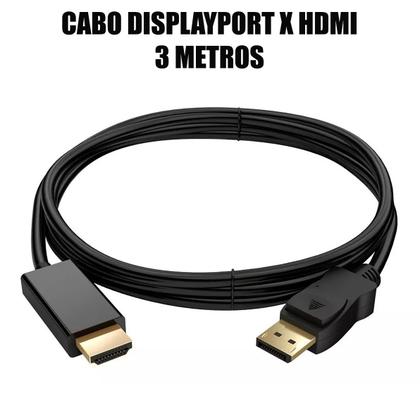 Imagem de Cabo Displayport Para Hdmi 3 Metros Para Placa De Video
