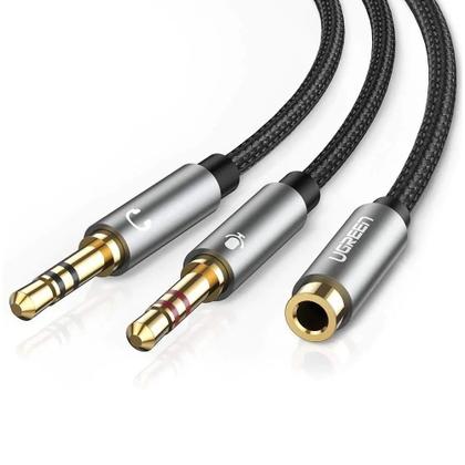 Imagem de Cabo divisor de Fone e Microfone P3 fêmea para P2 macho Ugreen AV140