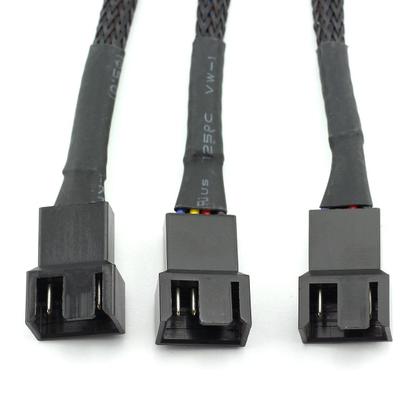 Imagem de Cabo divisor de ventilador DZS Elec 4 pinos de 1 a 3 vias PWM 27 cm preto