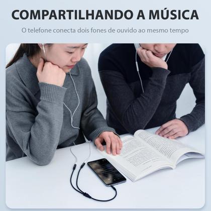 Imagem de Cabo Divisor P2 Macho Fone De Ouvido Para 2 P2 Fêmea Vention