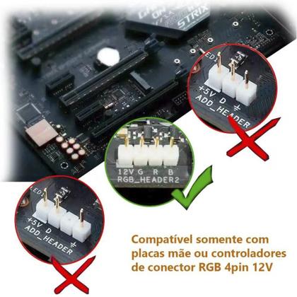 Imagem de Cabo Divisor Rgb 1 3 12V 4 Pinos 30Cm Cooler Fan Fita Led