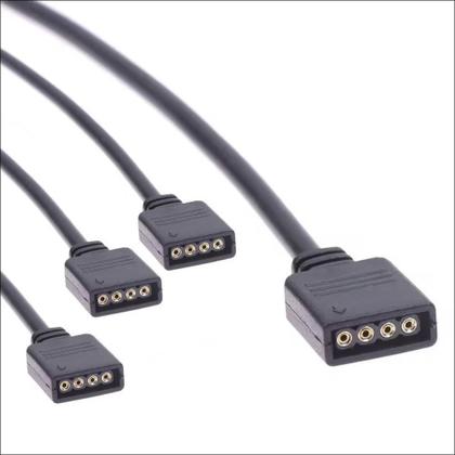 Imagem de Cabo Divisor Rgb 1 3 12V 4 Pinos 30Cm Cooler Fan Fita Led