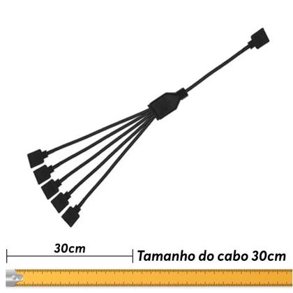 Imagem de Cabo Divisor RGB 1 para 5 12V 4 Pinos RGB 30cm  Extensor para Fans e Fitas LED