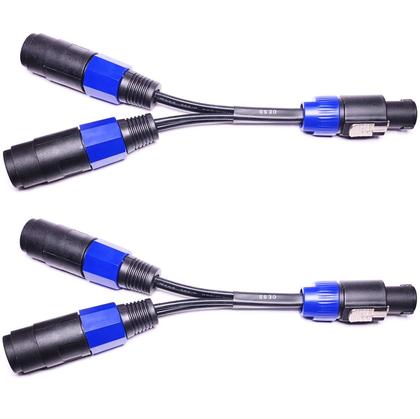 Imagem de Cabo Divisor Speakon CESS-132 (1 Macho para 2 Fêmeas) - 6 Polegadas - Pacote com 2