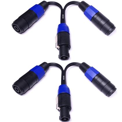 Imagem de Cabo Divisor Speakon CESS-132 (1 Macho para 2 Fêmeas) - 6 Polegadas - Pacote com 2