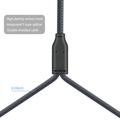 Imagem de Cabo divisor XLR HUALEU 1 macho para 2 fêmeas de 1 m