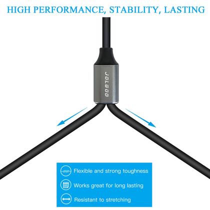 Imagem de Cabo divisor XLR JOLGOO fêmea para macho duplo Y 50 cm, pacote com 2