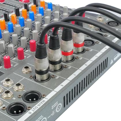 Imagem de Cabo divisor XLR Y HUALEU 45 cm, 1 macho para 2 fêmeas, pacote com 5