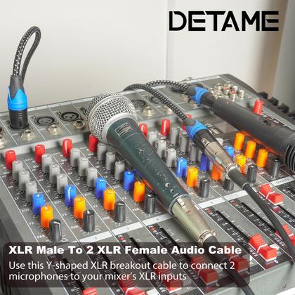 Imagem de Cabo divisor Y XLR macho para dupla fêmea (pacote com 2 unidades)