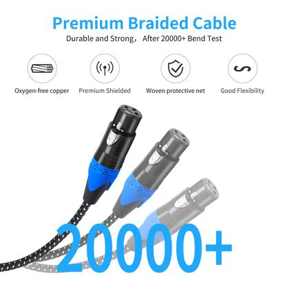 Imagem de Cabo divisor Y XLR macho para dupla fêmea (pacote com 2 unidades)